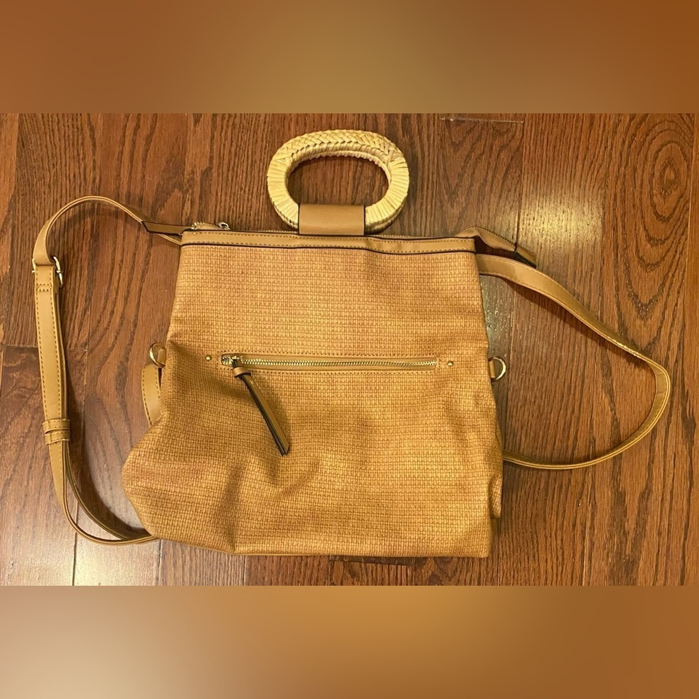 Convertible Handbag Shoulder Backpack Handles Pockets Faux Leather New